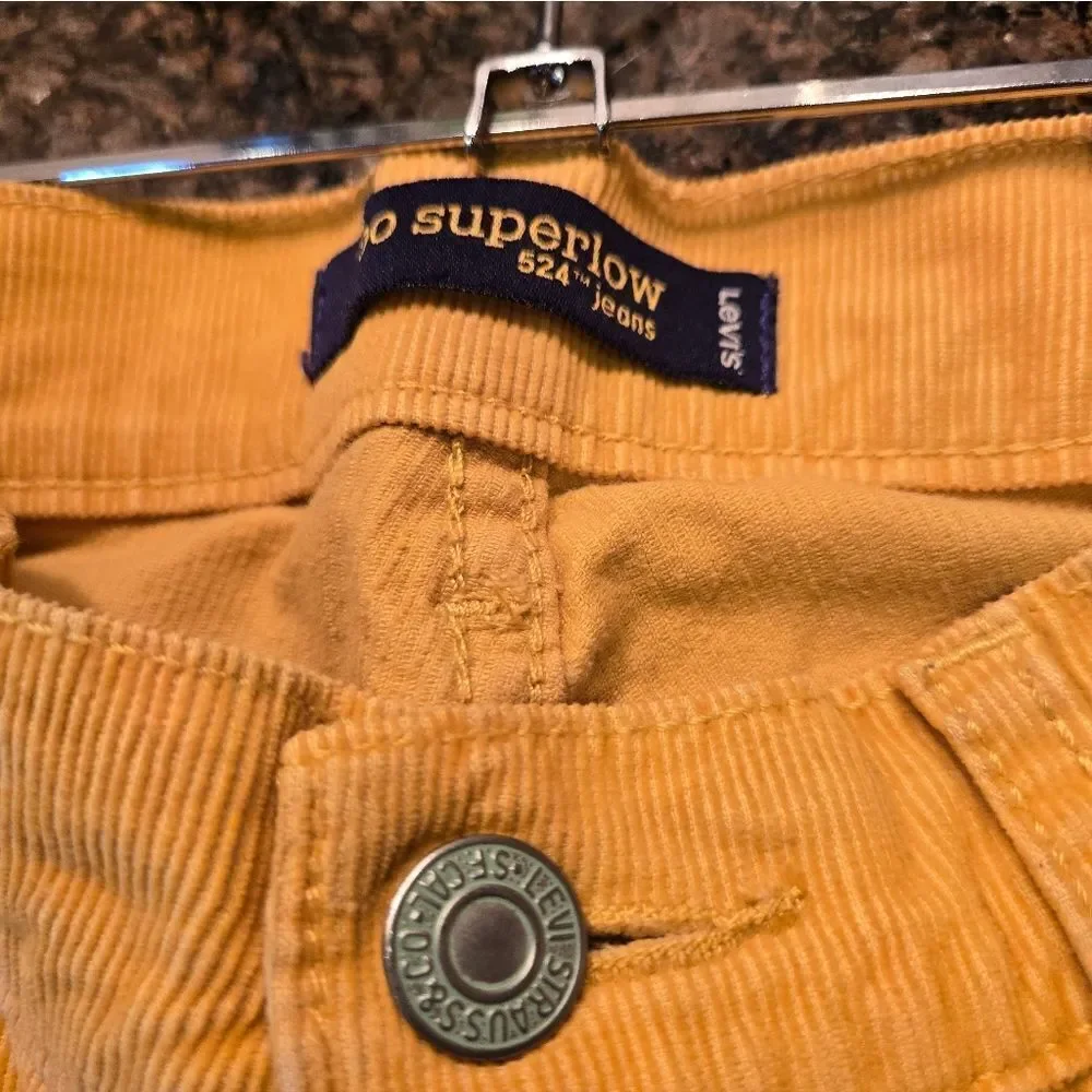 American Eagle Outfitters Yellow Gold Corduroy Straight Leg Jeans Size 27